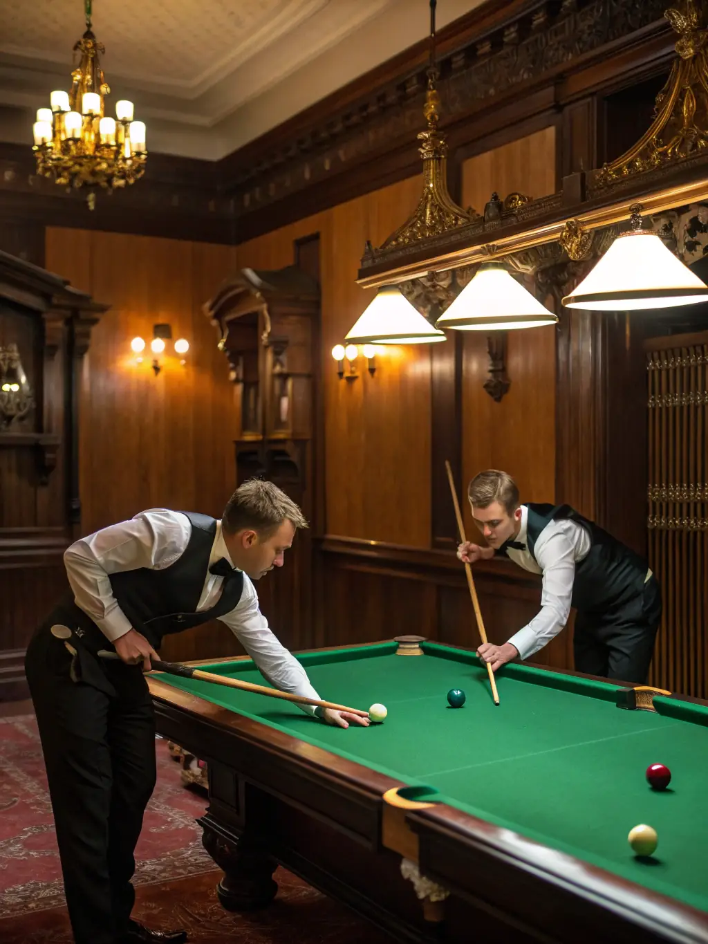 A group of members participating in a friendly billiards tournament at BCB BILLARD CLUB BAIGNOIS, promoting social interaction.